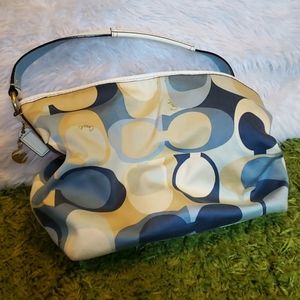 Blue and beige Coach Purse